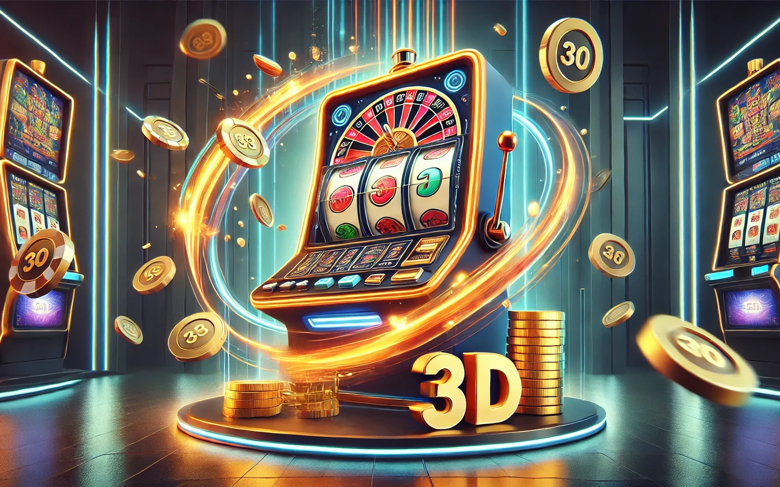 ภาพเกมสล็อตหลายรีลและสัญลักษณ์พิเศษ